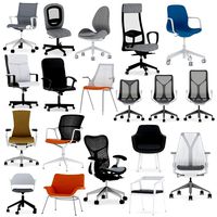 17 office chairs collection 3d