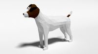 low poly cartoon jack russell terrier dog