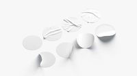 White Stickers set - 8 adhesive sticky labels