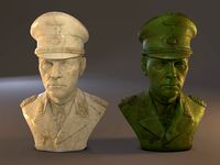 erwin rommel bust low poly