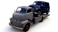 chevy coe tow trucker 1949 and 3100 panel truck 1951