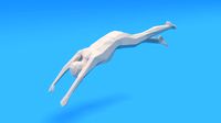 low poly kid diving