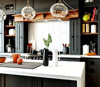 livingroom and kitchen interior scene