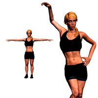 game ready character - animated girl low-poly