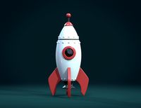 cartoon rocket pbr