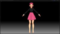 zbrush stylized character girl base mesh - amy girl style 7