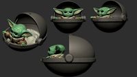 baby yoda sculpture for 3d print