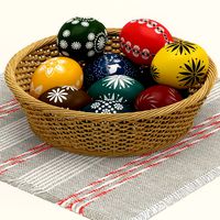 easter eggs and basket