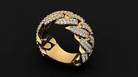Diamond Cuban Link Ring 12mm | 3D