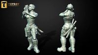 SCI-FI Miniature women soldier-Model 14 | 3D