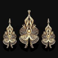 small detailed work turkey earring pendent set at low cost | 3D