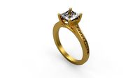 Woman Solitaire Ring 472 | 3D