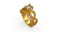 Woman Solitaire Ring 467 | 3D