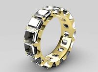 Emerald Cut Diamond Eternity Ring ONE CARAT STONES MODEL | 3D