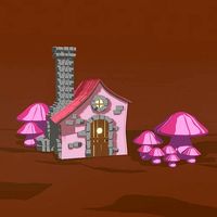 Pixie House With Mushrooms