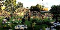 Wood Geodesic Dome Pavilion 3D model