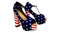 American Flag T-Strap Pumps