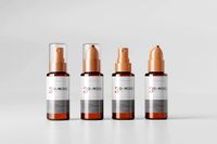 Amber Glass Tiny Airless Pump Bottle and Spray Bottle