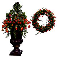 Vase with tulips and a wreath of tulips 08