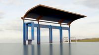 BUS STAND GAME READY 3 D MODEL