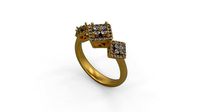Woman Solitaire Ring 393 | 3D