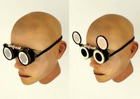 Steampunk chain glasses with an automatic device | 3D