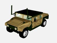 hummer green car - low poly