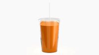 coffee cup milkshake plastic with juice and straw