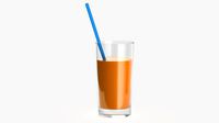 orange juice glass with straw 01