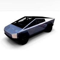 tesla cybertruck with chassis and interior