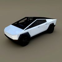 tesla cybertruck with chassis and interior white