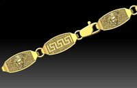 beautiful chain or bracelet  greek drawing and medusa | 3D