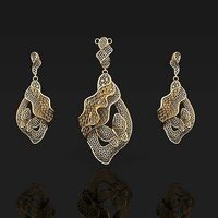 brand new filigree set pendant earring necklaces nokta turkey | 3D