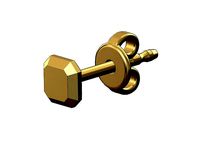Square faceted stud earring | 3D