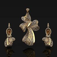 filigree pendent set earring and big new pendent turkey set | 3D