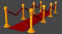 Voxel Golden Rope Barrier MagicaVoxel
