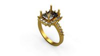Woman Solitaire Ring 489 | 3D