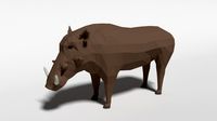 low poly cartoon warthog