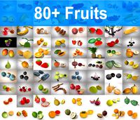 80 plus low poly realistic 4k textured fruits collection