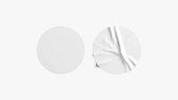 Two White Round Stickers - smooth and rugose glue label