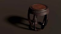 Chinese Wooden Circular Chair Side Table Antique Furniture