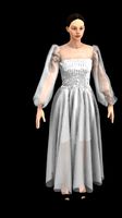 Silver chiffon dress for marvelous designer