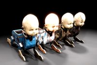 Scary mechanical doll