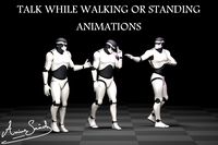 Talk while walking or standing animations