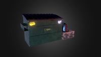 Dumpster, Garbage Bag and Pallet