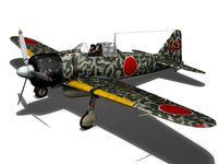 Mitsubishi A6M2 Zero Hiyo Fighter Group 3D Model