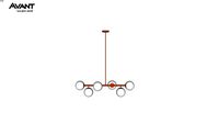PENDENTE PÉROLA CONSTELAÇÃO RETANGULAR 100X28CM AÇO E VIDRO COBRE - AVANT 340274406