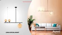 PENDENTE PÉROLA LIBRA 117,5X100CM AÇO E VIDRO PRETO - AVANT 340175802
