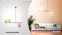 PENDENTE PÉROLA LIBRA 117,5X100CM AÇO E VIDRO OURO - AVANT 340194506