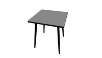 Vera – Table 70x70 gris perle pieds noirs